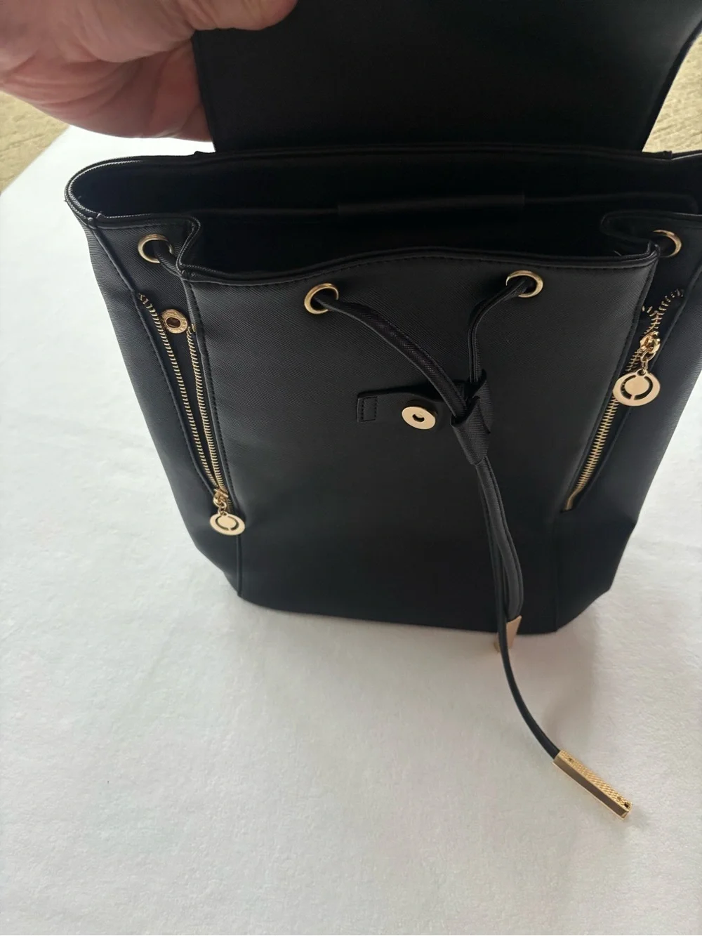 New!! Amazon Black Backpack with Gold Accents